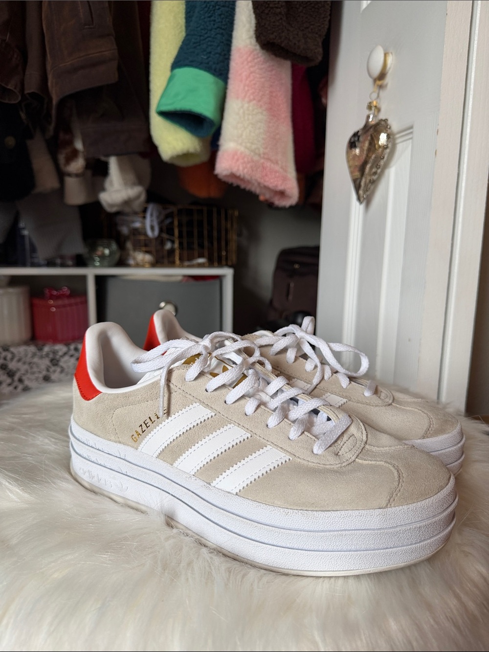 adidas Gazelle Bold in Wonder Beige/Orange - Womens Size 8